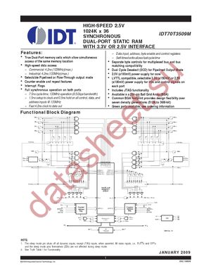 IDT70T3509MS133BP datasheet  